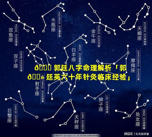 🐕 郭廷八字命理解析「郭 🌻 廷英六十年针灸临床经验」